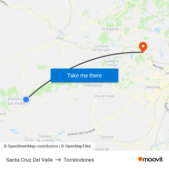 Santa Cruz Del Valle to Torrelodones map