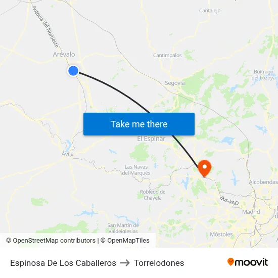 Espinosa De Los Caballeros to Torrelodones map