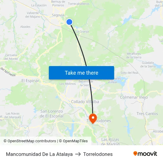 Mancomunidad De La Atalaya to Torrelodones map