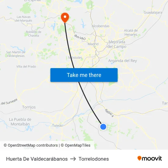 Huerta De Valdecarábanos to Torrelodones map