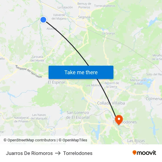Juarros De Riomoros to Torrelodones map