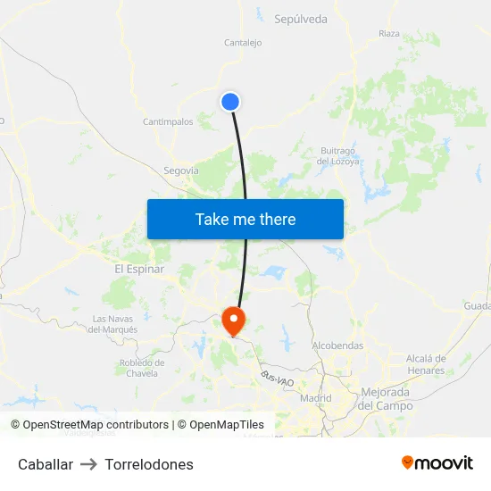 Caballar to Torrelodones map