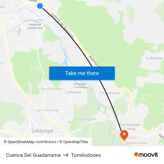 Cuenca Del Guadarrama to Torrelodones map