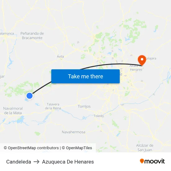 Candeleda to Azuqueca De Henares map