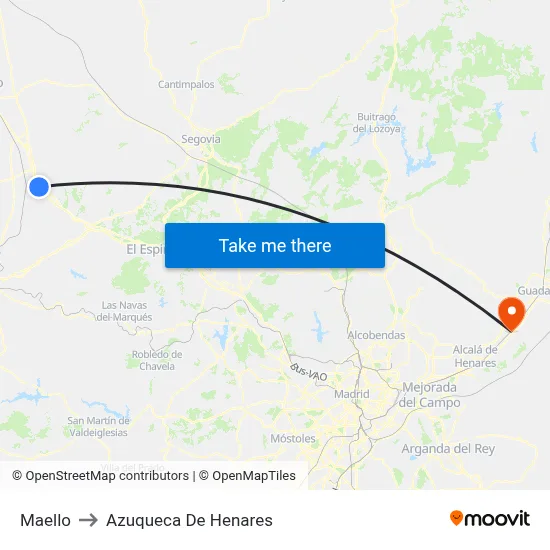 Maello to Azuqueca De Henares map