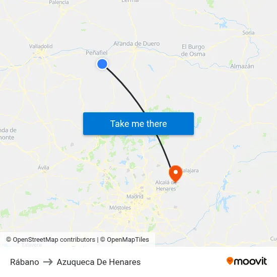 Rábano to Azuqueca De Henares map