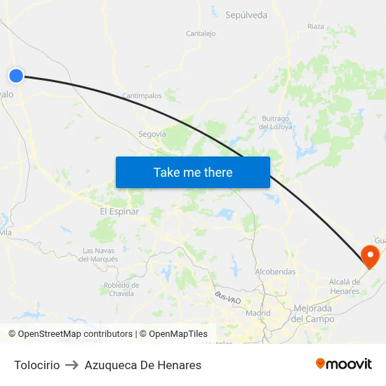 Tolocirio to Azuqueca De Henares map