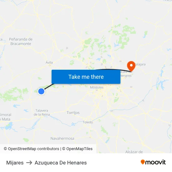 Mijares to Azuqueca De Henares map