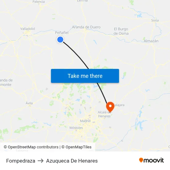 Fompedraza to Azuqueca De Henares map