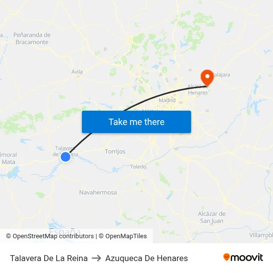 Talavera De La Reina to Azuqueca De Henares map