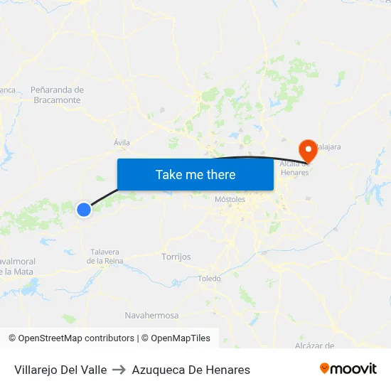 Villarejo Del Valle to Azuqueca De Henares map