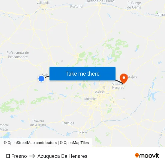 El Fresno to Azuqueca De Henares map