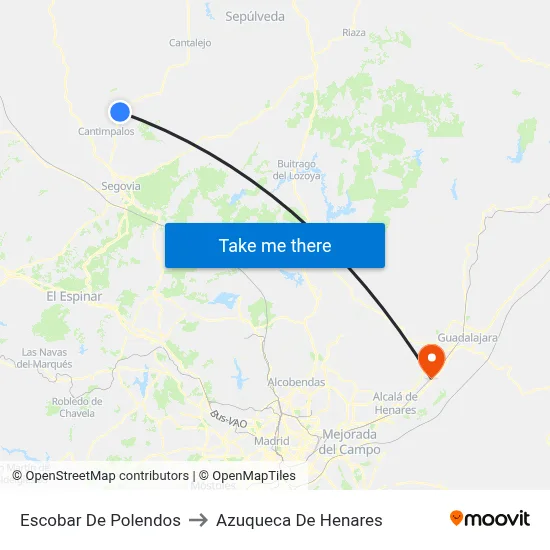Escobar De Polendos to Azuqueca De Henares map