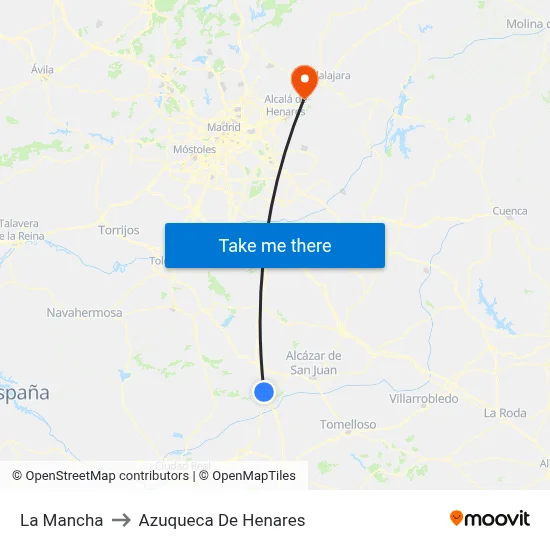 La Mancha to Azuqueca De Henares map