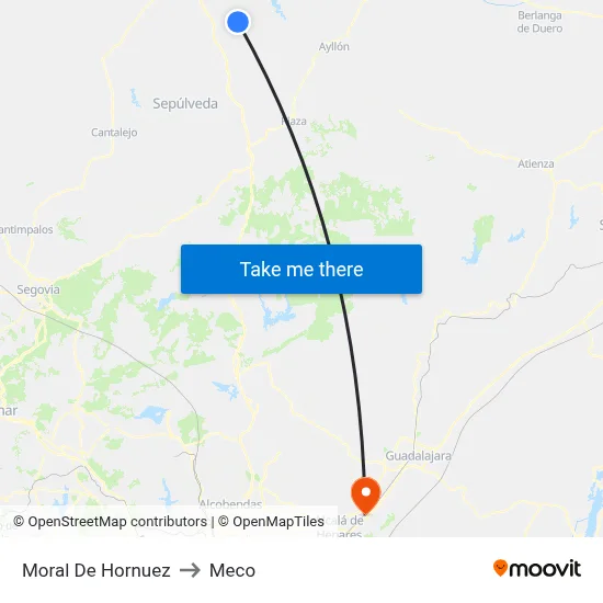Moral De Hornuez to Meco map