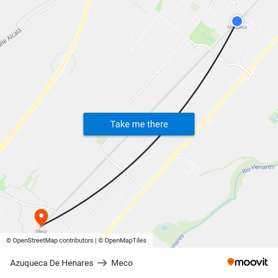 Azuqueca De Henares to Meco map