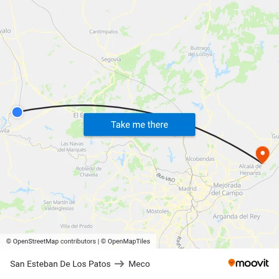 San Esteban De Los Patos to Meco map