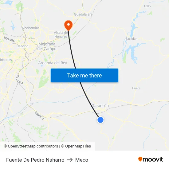 Fuente De Pedro Naharro to Meco map