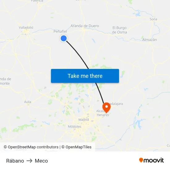 Rábano to Meco map