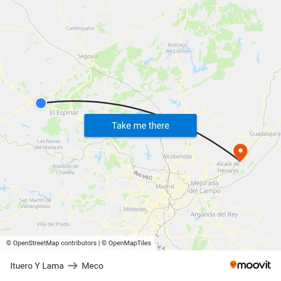 Ituero Y Lama to Meco map