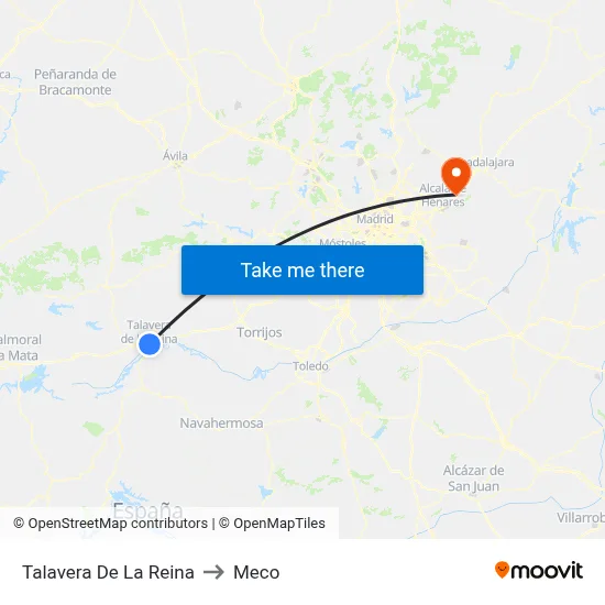 Talavera De La Reina to Meco map