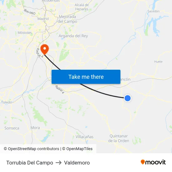 Torrubia Del Campo to Valdemoro map