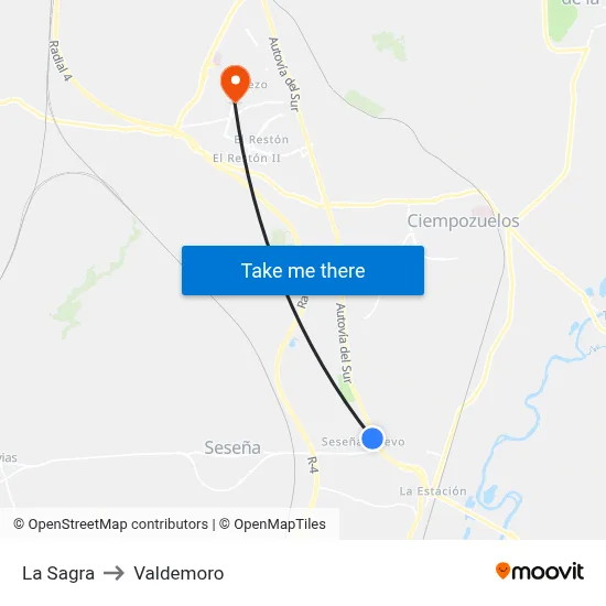 La Sagra to Valdemoro map