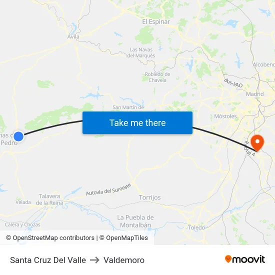 Santa Cruz Del Valle to Valdemoro map