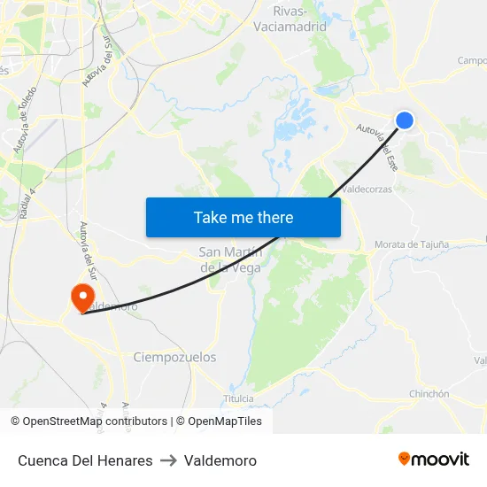 Cuenca Del Henares to Valdemoro map