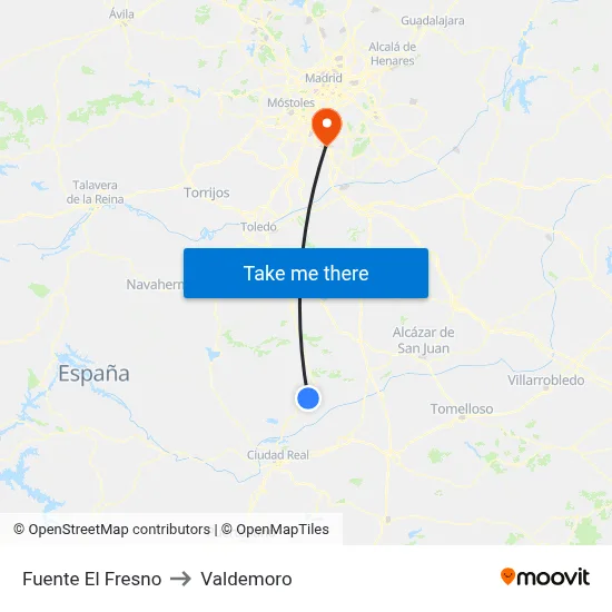 Fuente El Fresno to Valdemoro map