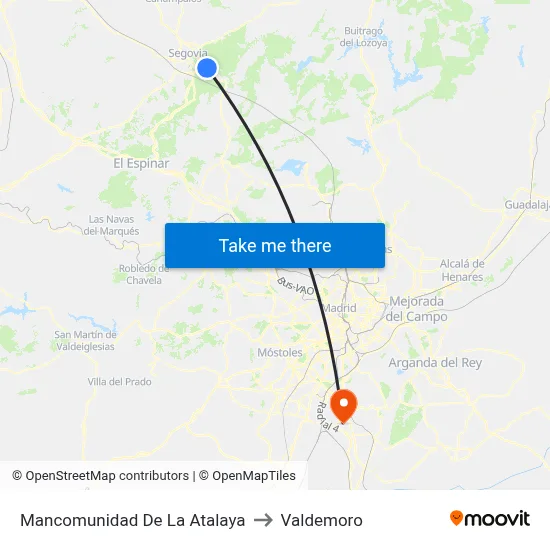 Mancomunidad De La Atalaya to Valdemoro map