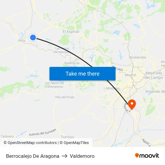 Berrocalejo De Aragona to Valdemoro map