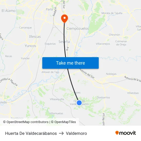 Huerta De Valdecarábanos to Valdemoro map