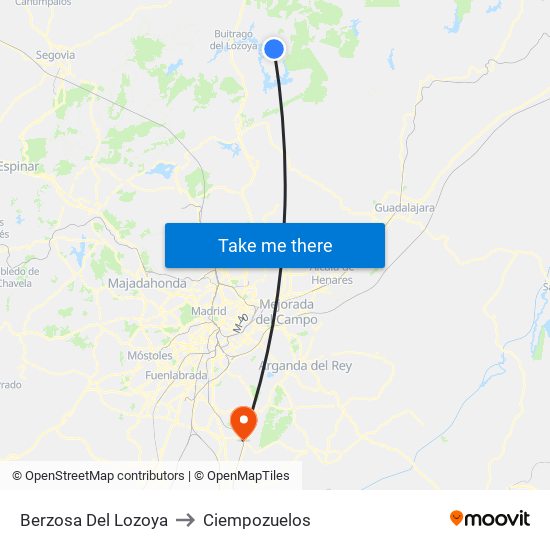 Berzosa Del Lozoya to Ciempozuelos map