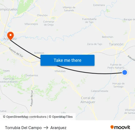 Torrubia Del Campo to Aranjuez map