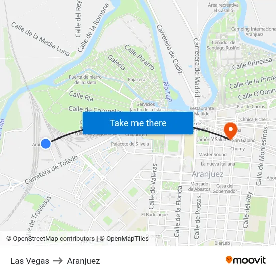 Las Vegas to Aranjuez map