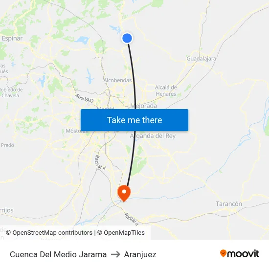 Cuenca Del Medio Jarama to Aranjuez map