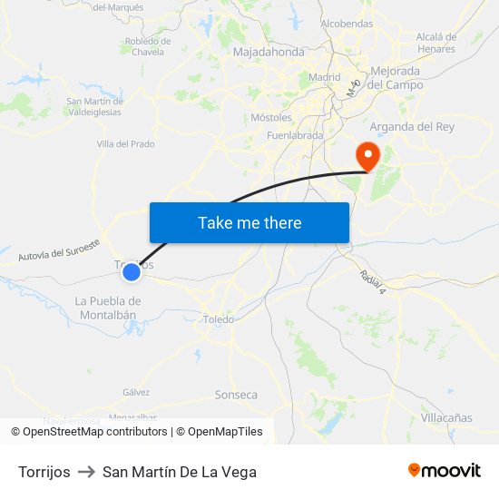 Torrijos to San Martín De La Vega map