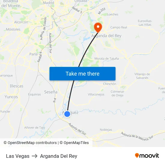 Las Vegas to Arganda Del Rey map