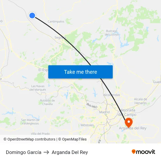Domingo García to Arganda Del Rey map