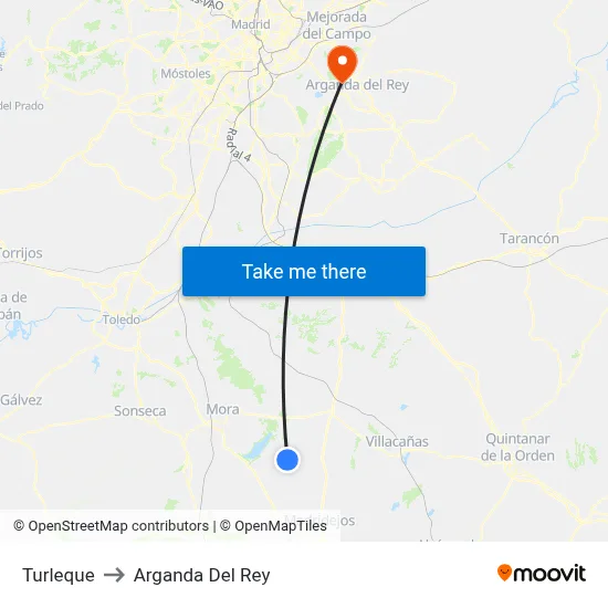 Turleque to Arganda Del Rey map