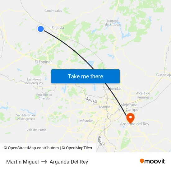 Martín Miguel to Arganda Del Rey map