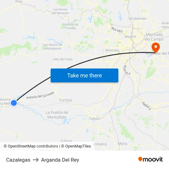 Cazalegas to Arganda Del Rey map