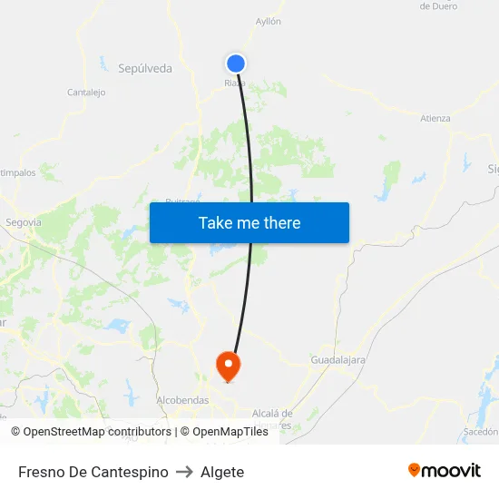Fresno De Cantespino to Algete map