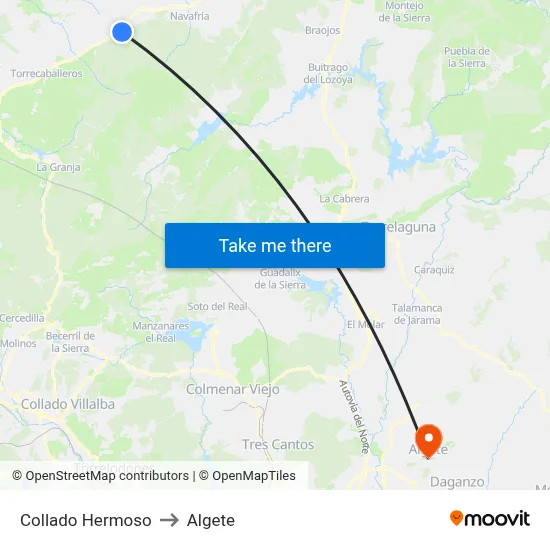 Collado Hermoso to Algete map
