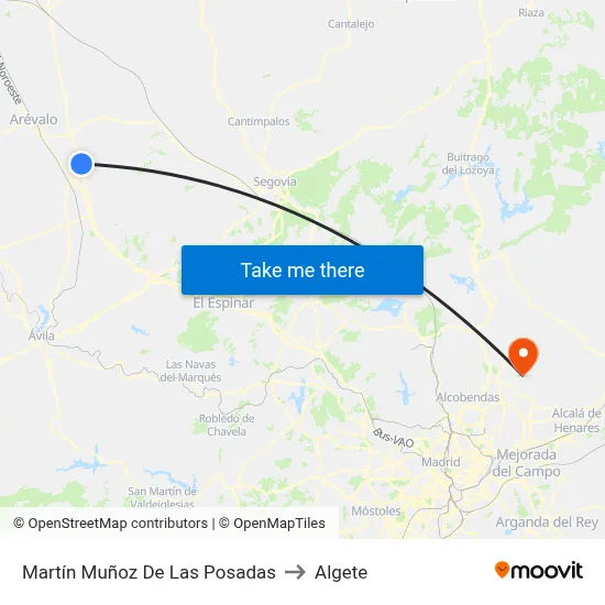 Martín Muñoz De Las Posadas to Algete map