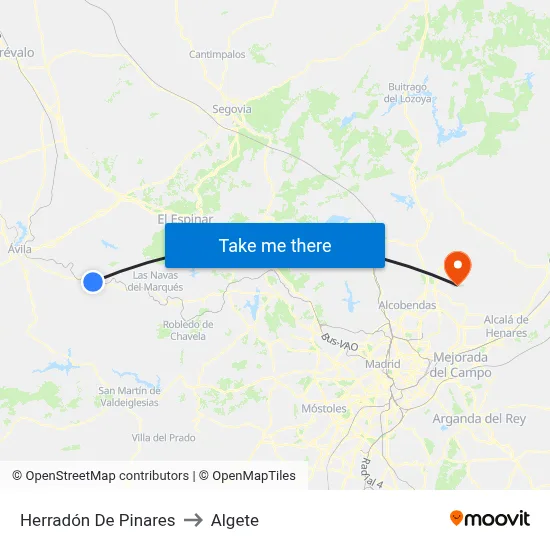 Herradón De Pinares to Algete map