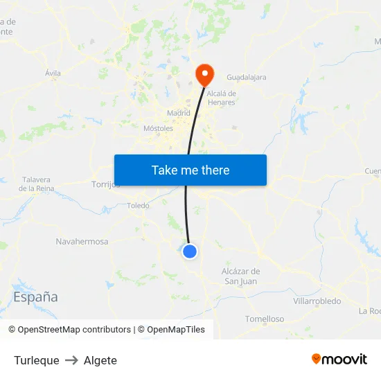 Turleque to Algete map