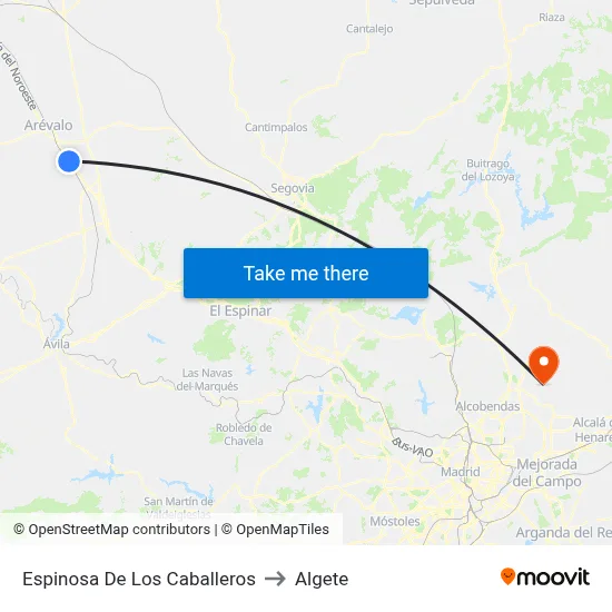 Espinosa De Los Caballeros to Algete map