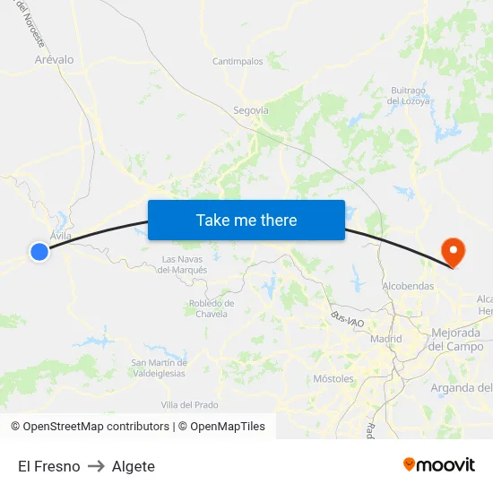El Fresno to Algete map